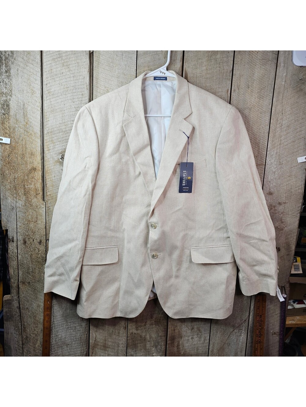 Stafford Signature Classic Fit Men's Bone Herringbone Sport Coat Jacket 44 SH